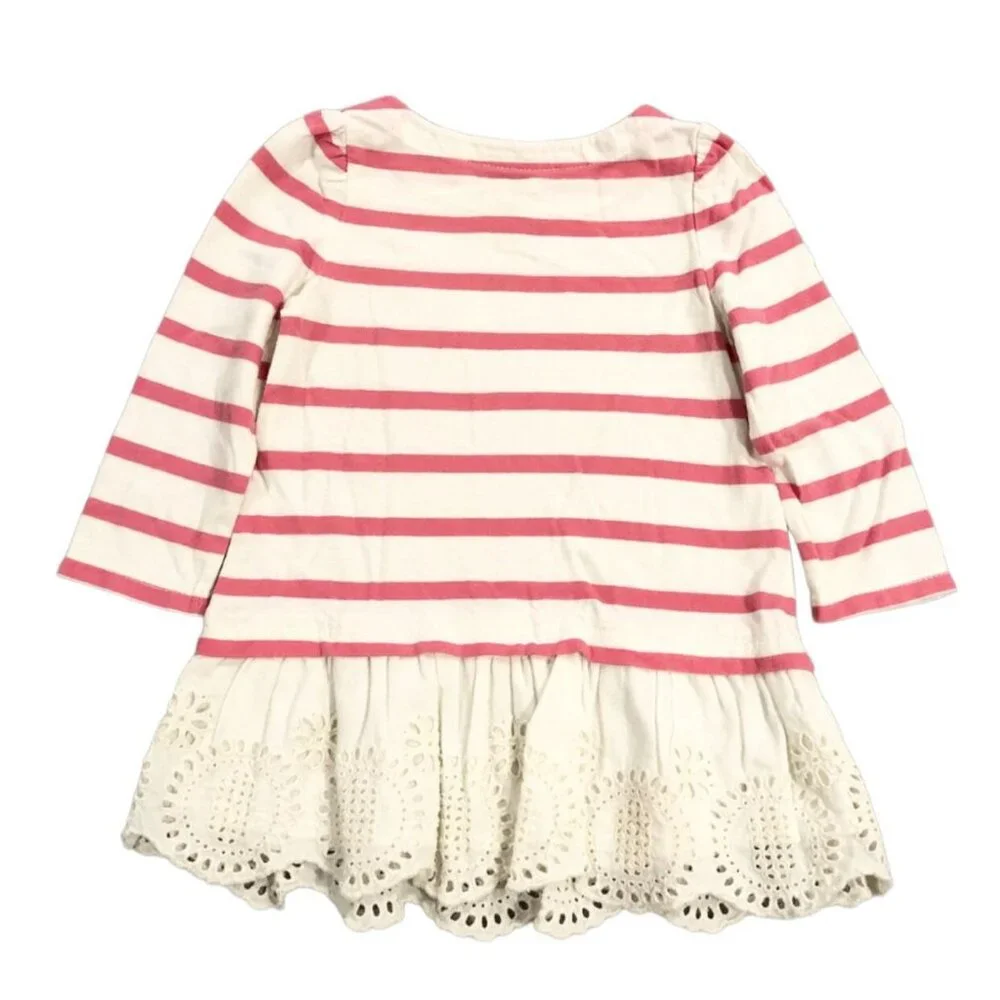 Baby Gap 6-12m Pink Striped Eyelet Tunic